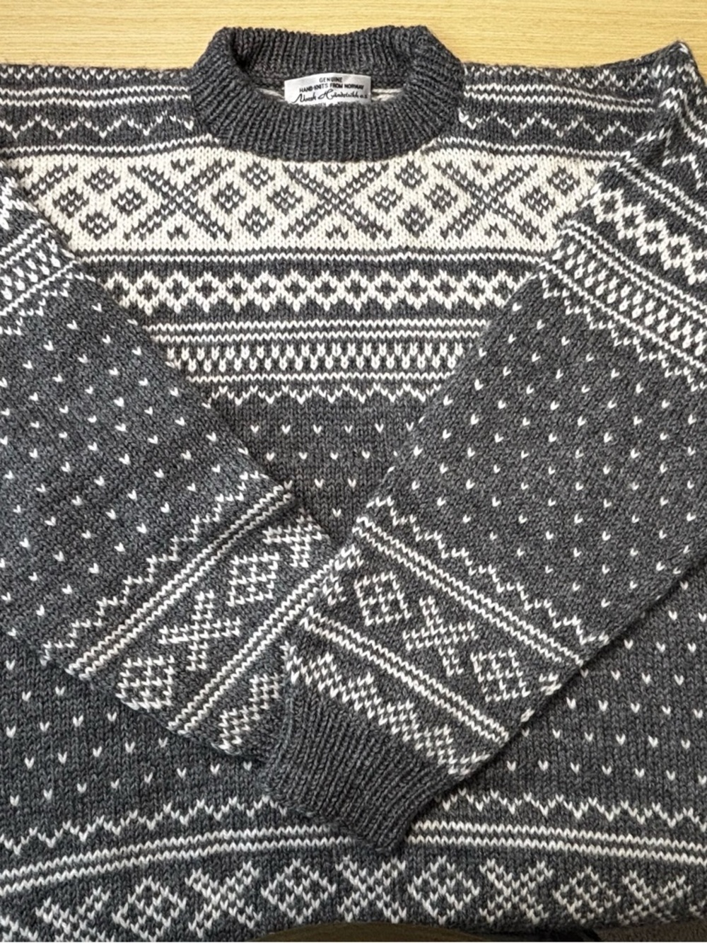 Vintage Norsk Håndstrikk a.s Bergen Norway Hand Knit Wool Nordic Sweater XXL